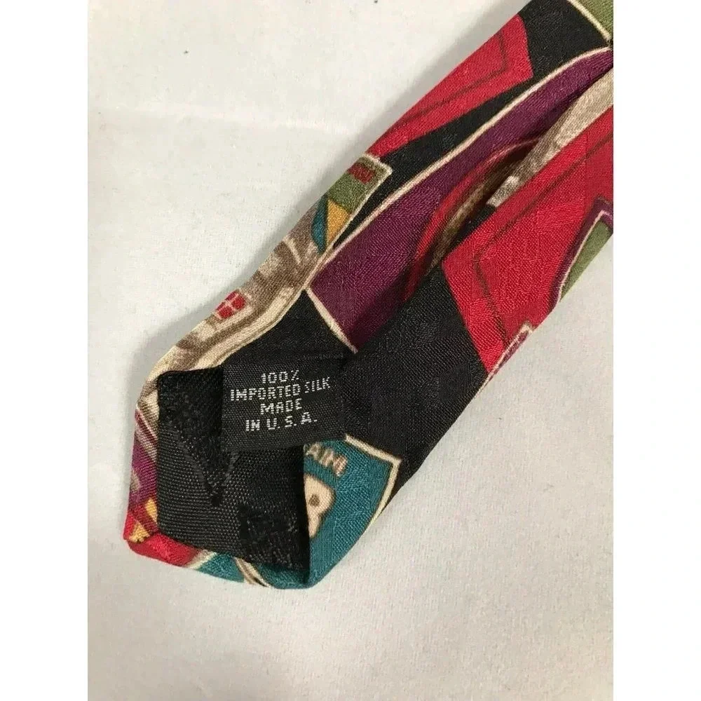 VTG Guess by Georges Marciano Travel Golf Posters 100% Silk Classic Neck Tie